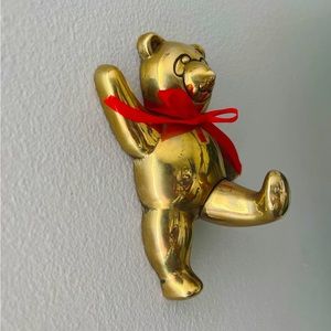 brass teddybear wall hook BNIB